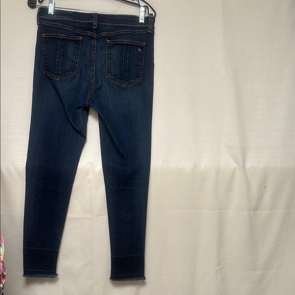 Rag & Bone Blue Ankle Cropped Jeans with Streamlined Silhouette - Picture 10 of 13